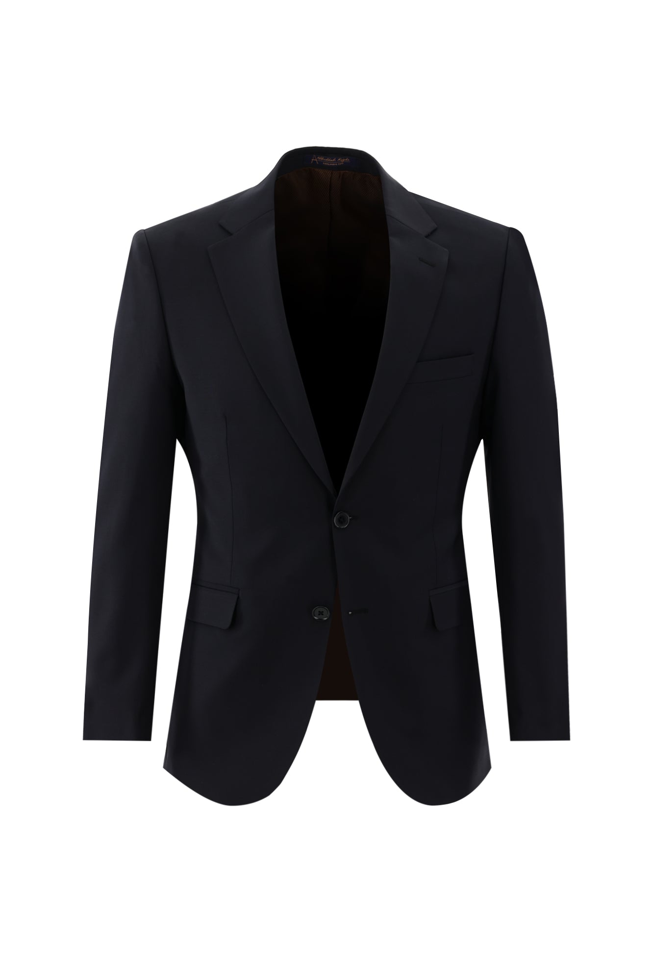 Siyah Lacivert Slim Fit Dar Kesim Yünlü Takım Elbise