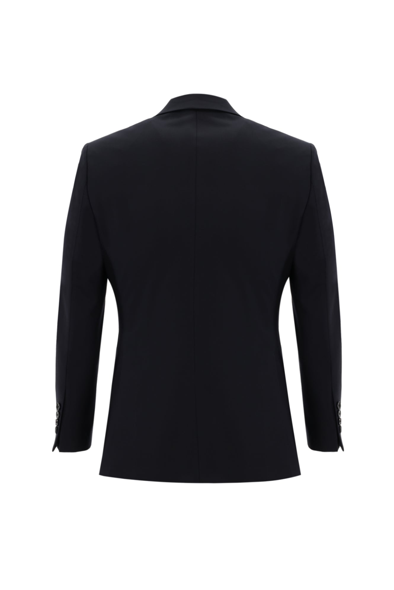 Siyah Lacivert Slim Fit Dar Kesim Yünlü Takım Elbise