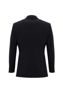 Siyah Lacivert 4 Drop Relaxed Fit Rahat Kesim Yünlü Tak?m Elbise-Abdullah Ki??l?