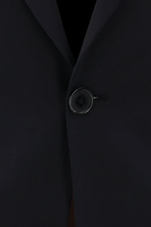 Siyah Lacivert Slim Fit Dar Kesim Yünlü Takım Elbise