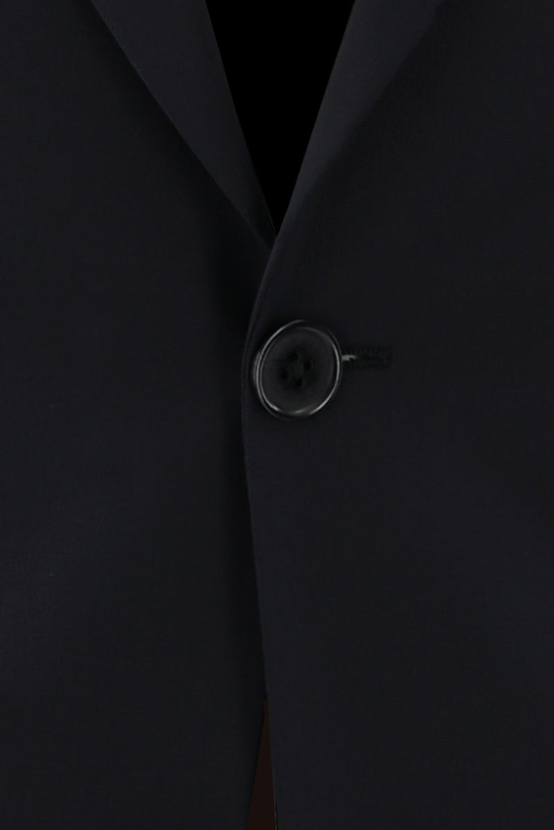 Siyah Lacivert Slim Fit Dar Kesim Yünlü Takım Elbise