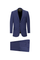 Orta Lacivert Relaxed Fit Rahat Kesim Yünlü Takım Elbise