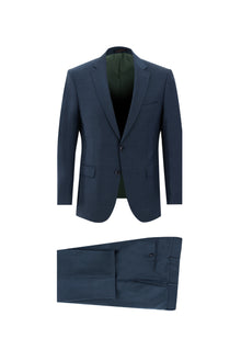 Petrol Yeşili Regular Fit Yünlü Klasik Takım Elbise