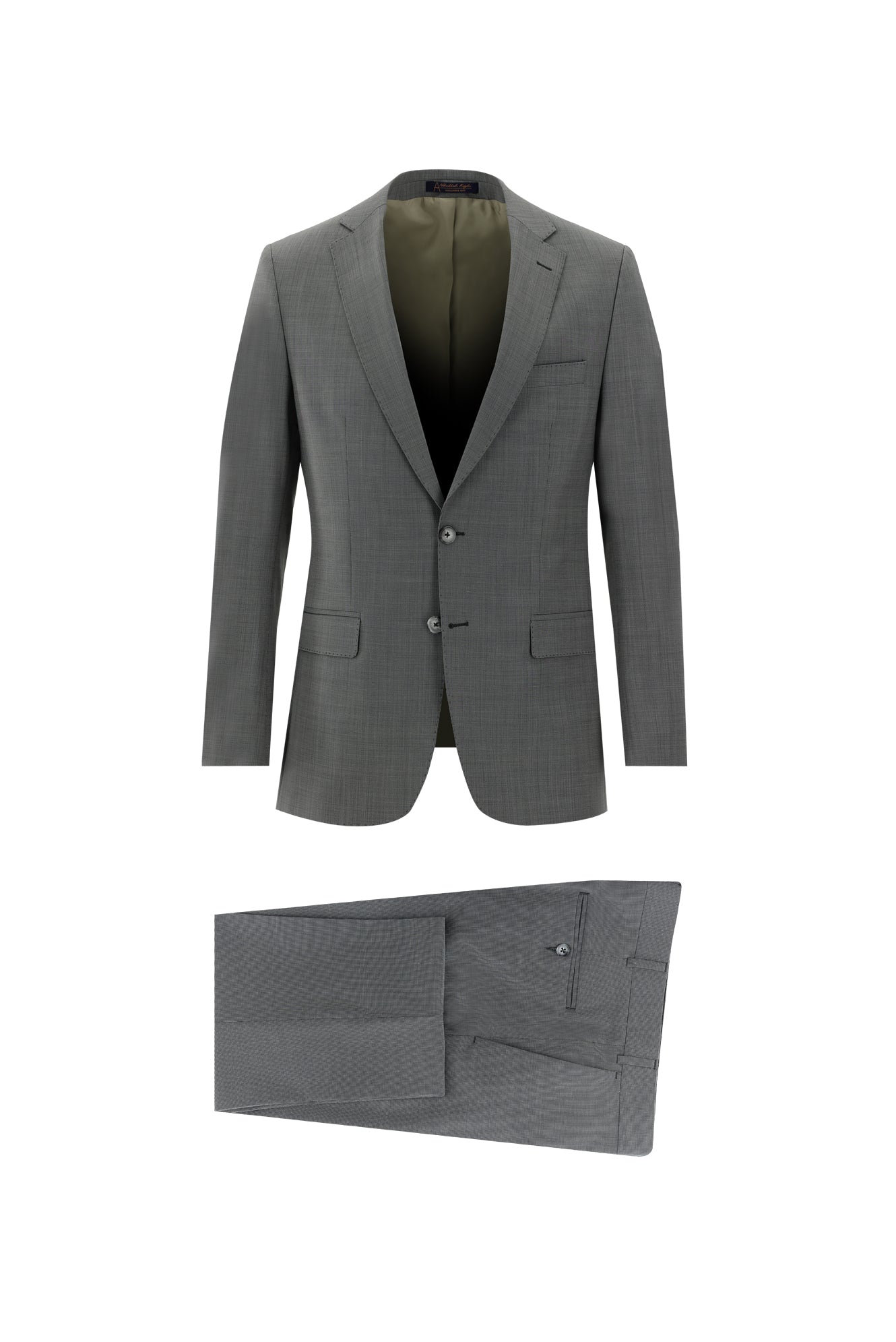 Açık Gri Slim Fit Dar Kesim Yünlü Klasik Takım Elbise