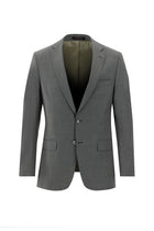 Açık Gri Slim Fit Dar Kesim Yünlü Klasik Takım Elbise