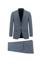 Mavi Slim Fit Dar Kesim Yünlü Klasik Takım Elbise