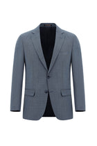 Mavi Slim Fit Dar Kesim Yünlü Klasik Takım Elbise