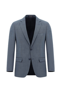 Mavi Slim Fit Dar Kesim Yünlü Klasik Takım Elbise