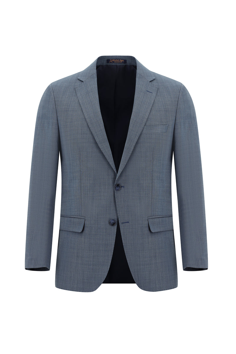 Mavi Slim Fit Dar Kesim Yünlü Klasik Takım Elbise