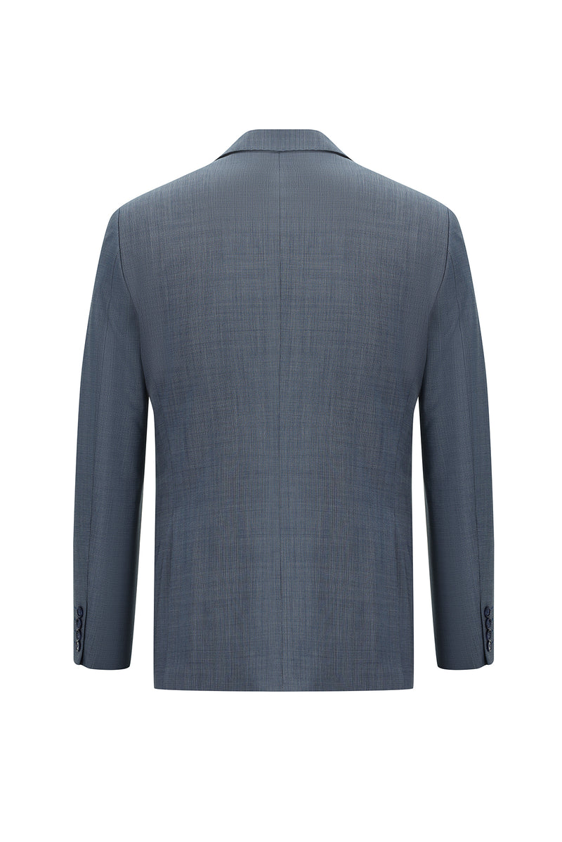 Mavi Slim Fit Dar Kesim Yünlü Klasik Takım Elbise