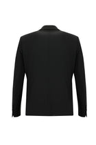 Siyah 8 Drop Long Slim Fit Uzun Dar Kesim Yünlü Tak?m Elbise-Abdullah Ki??l?