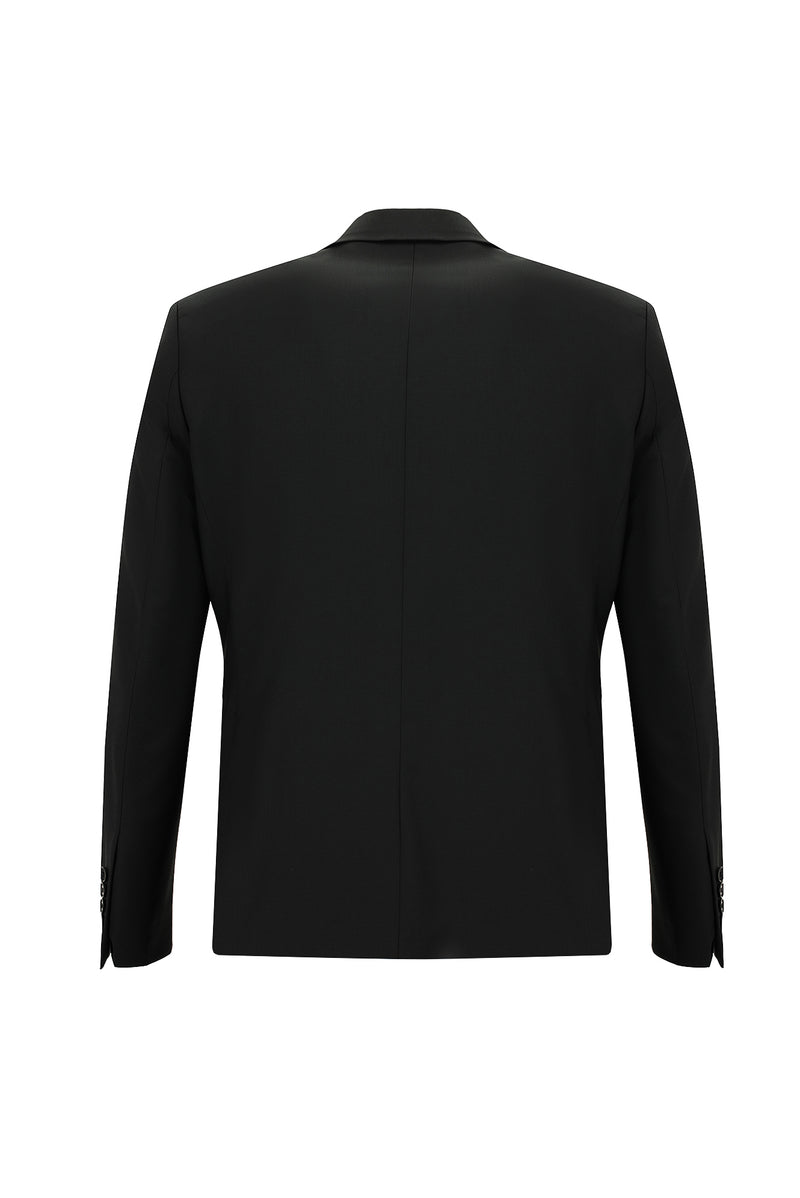 Siyah 4 Drop Relaxed Fit Rahat Kesim Yünlü Tak?m Elbise-Abdullah Ki??l?