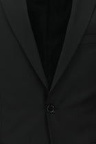 Siyah Super Slim Fit Ekstra Dar Kesim Fit Yünlü Klasik Takım Elbise