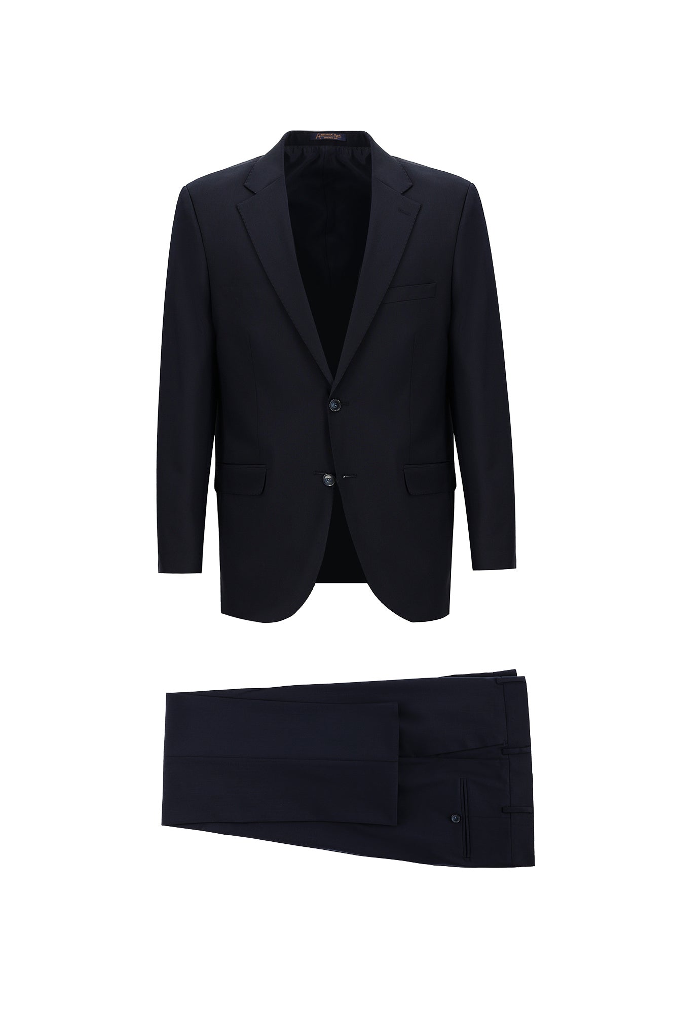 Koyu Lacivert Relaxed Fit Rahat Kesim Yünlü Klasik Takım Elbise