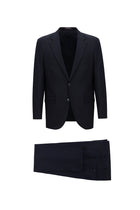 Koyu Lacivert Relaxed Fit Rahat Kesim Yünlü Klasik Takım Elbise