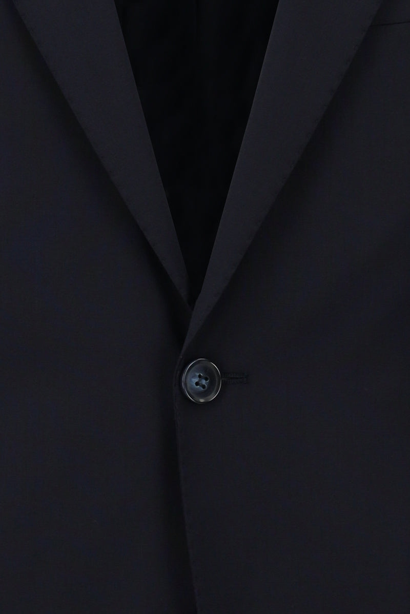 Koyu Lacivert Relaxed Fit Rahat Kesim Yünlü Klasik Takım Elbise