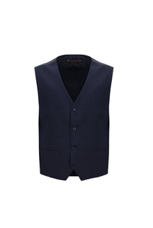 Koyu Lacivert 6 Drop Regular Fit Standart Kesim Yünlü Kombinli Yelekli Tak?m Elbise-Abdullah Ki??l?