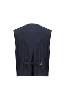 Koyu Lacivert Regular Fit Yünlü Kombinli Yelekli Takım Elbise