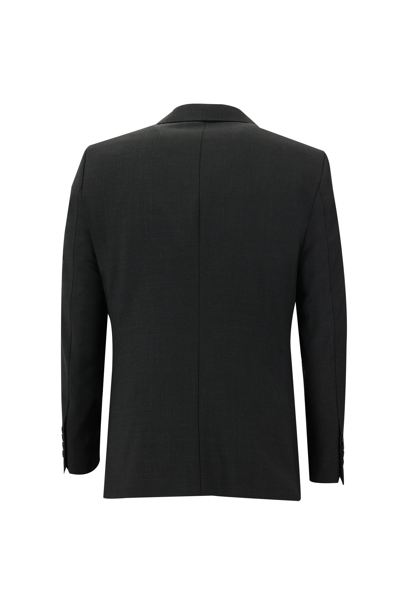 Koyu Antrasit Relaxed Fit Rahat Kesim Yünlü Kombinli Yelekli Takım Elbise