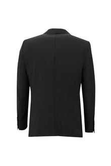 Koyu Antrasit Relaxed Fit Rahat Kesim Yünlü Kombinli Yelekli Takım Elbise