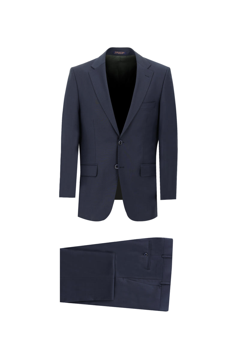 Koyu Lacivert Regular Fit Yünlü Takım Elbise