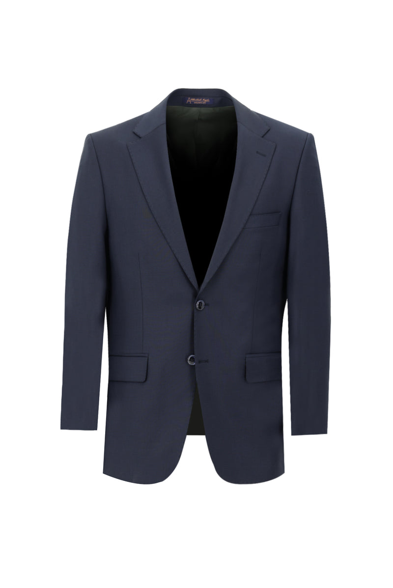 Koyu Lacivert Relaxed Fit Rahat Kesim Yünlü Klasik Takım Elbise