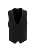 Siyah Slim Fit Dar Kesim Şal Yaka Yelekli Smokin & Damatlık
