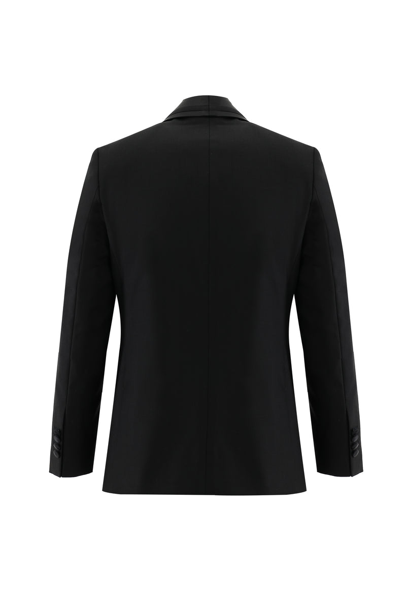 Siyah Slim Fit Dar Kesim Şal Yaka Smokin & Damatlık