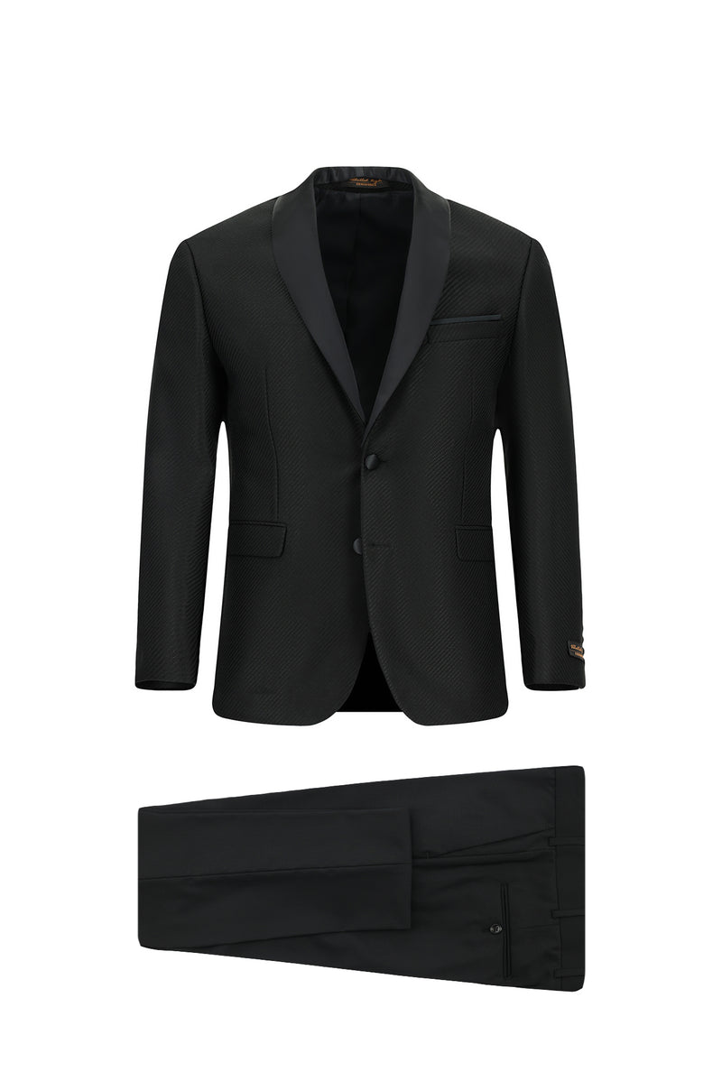 Siyah Slim Fit Dar Kesim Şal Yaka Smokin & Damatlık