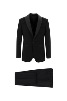 Siyah Slim Fit Dar Kesim Şal Yaka Smokin & Damatlık