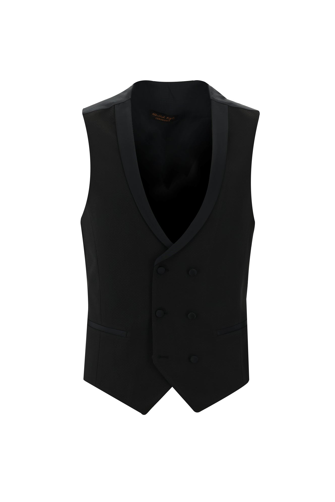 Siyah Slim Fit Dar Kesim Şal Yaka Yelekli Smokin & Damatlık