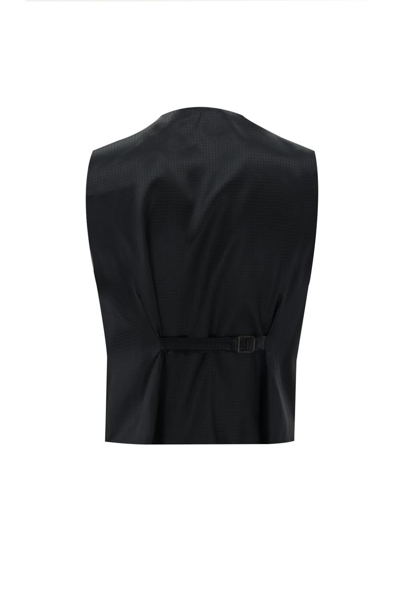 Siyah Slim Fit Dar Kesim Şal Yaka Yelekli Smokin & Damatlık