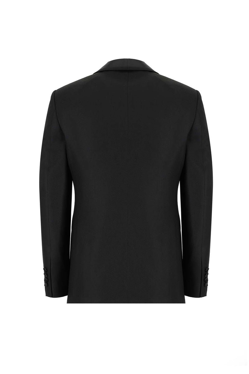 Siyah Slim Fit Dar Kesim Şal Yaka Smokin & Damatlık