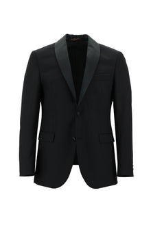 Siyah Slim Fit Dar Kesim Şal Yaka Smokin & Damatlık