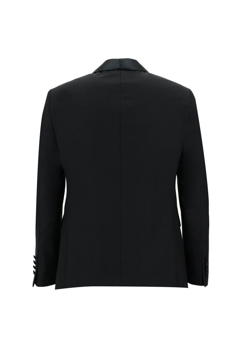 Siyah Slim Fit Dar Kesim Şal Yaka Smokin & Damatlık