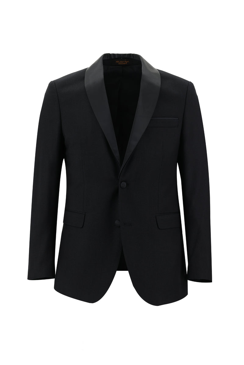 Siyah Slim Fit Dar Kesim Şal Yaka Smokin & Damatlık