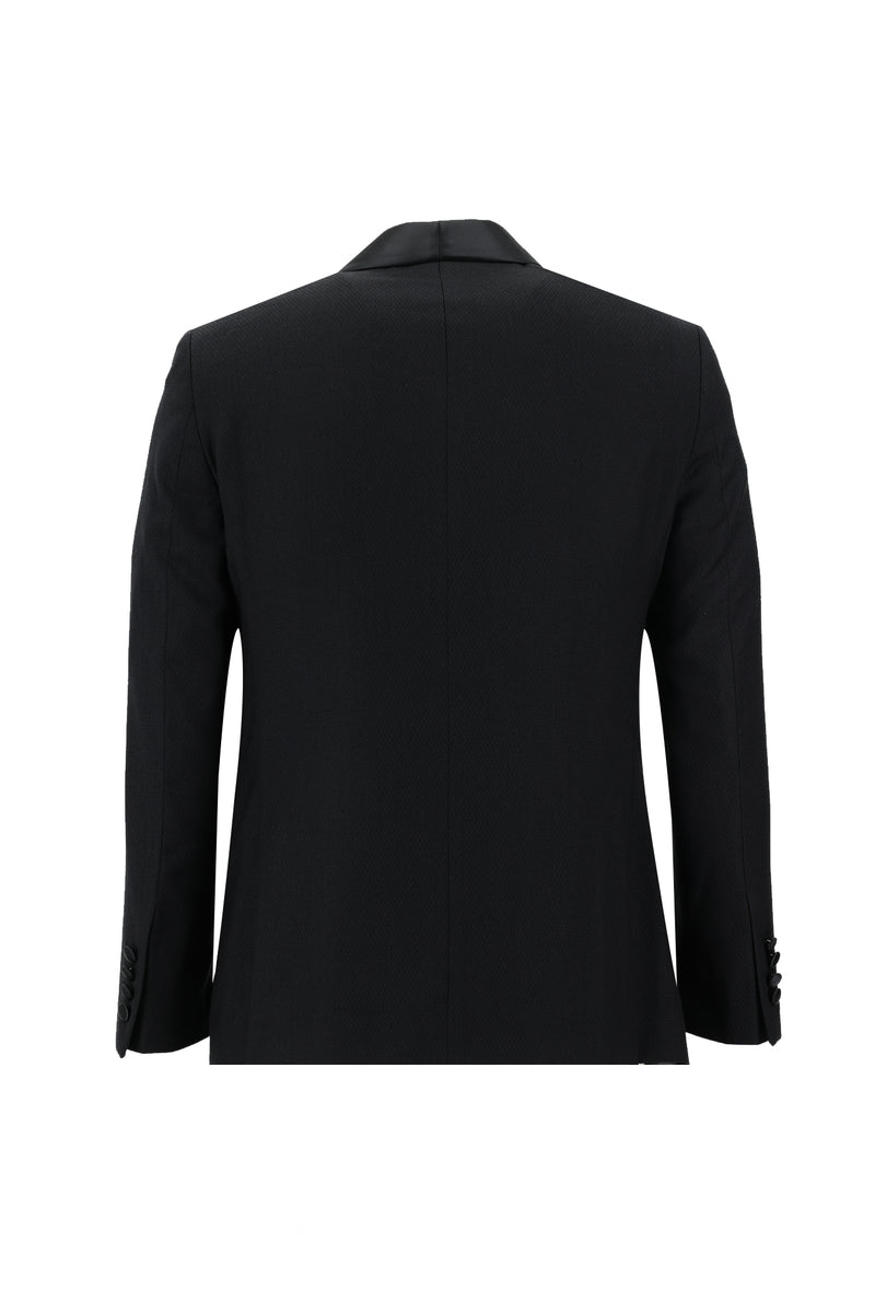 Siyah Slim Fit Dar Kesim Şal Yaka Smokin & Damatlık