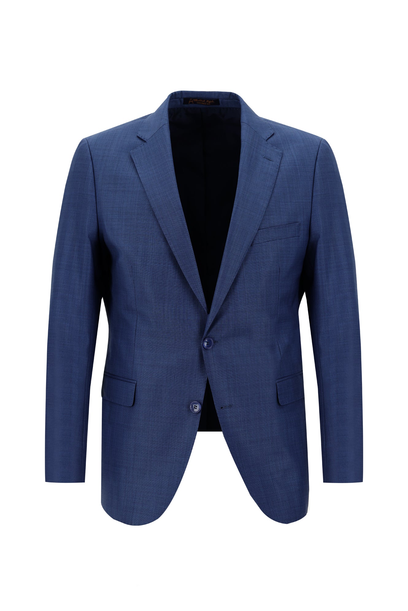 Havacı Mavi Regular Fit Yünlü Kombinli Desenli Takım Elbise