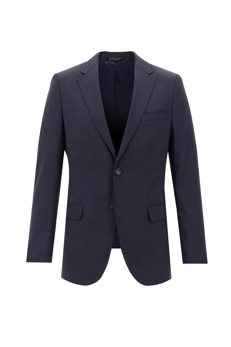Orta Lacivert 4 Drop Relaxed Fit Rahat Kesim Yünlü Tak?m Elbise-Abdullah Ki??l?