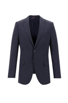 Orta Lacivert 6 Drop Regular Fit Standart Kesim Yünlü Ekose Tak?m Elbise-Abdullah Ki??l?