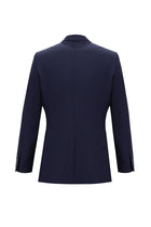 Orta Lacivert Slim Fit Dar Kesim Yünlü Klasik Kuşgözü Takım Elbise