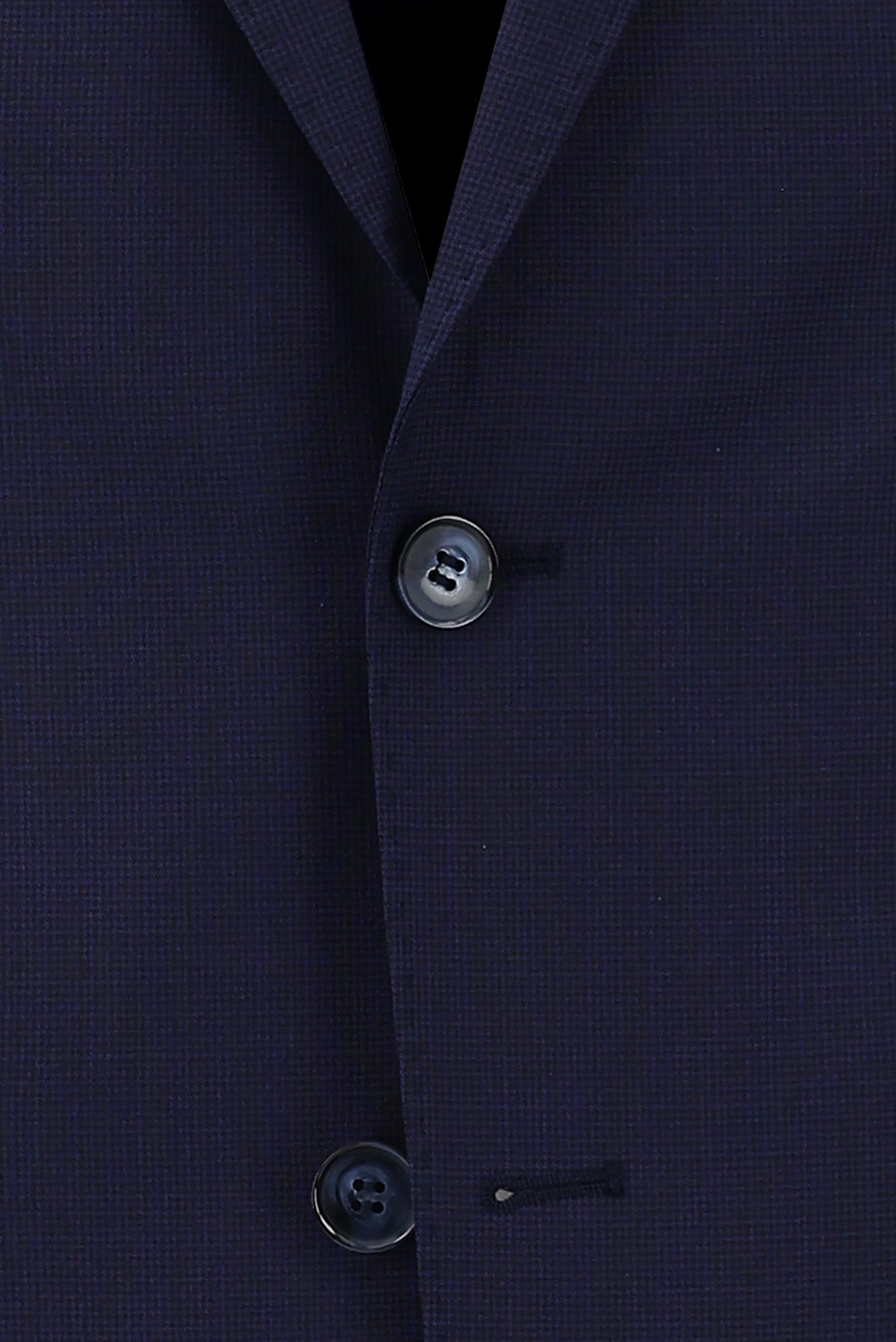 Orta Lacivert Slim Fit Dar Kesim Yünlü Klasik Kuşgözü Takım Elbise