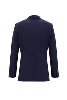 Orta Lacivert 6 Drop Regular Fit Standart Kesim Yünlü Çizgili Tak?m Elbise-Abdullah Ki??l?