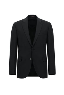 Siyah 6 Drop Regular Fit Standart Kesim Yünlü Çizgili Tak?m Elbise-Abdullah Ki??l?