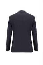 Koyu Lacivert Regular Fit Yünlü Klasik Çizgili Takım Elbise