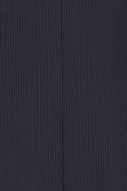 Koyu Lacivert Slim Fit Dar Kesim Yünlü Klasik Çizgili Takım Elbise