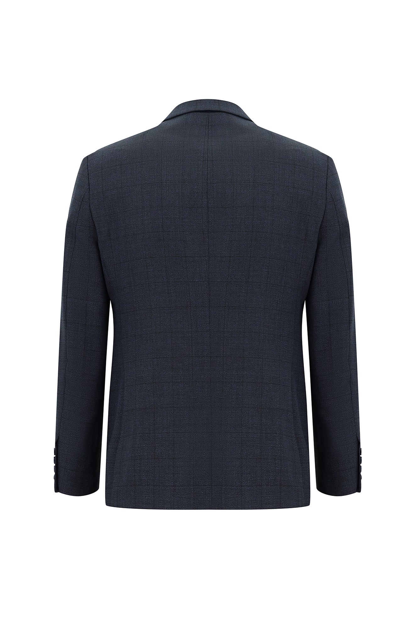 Orta Lacivert Slim Fit Dar Kesim Yünlü Kombinli Takım Elbise