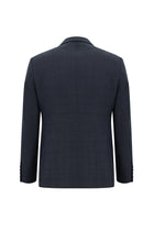 Orta Lacivert Slim Fit Dar Kesim Yünlü Kombinli Takım Elbise