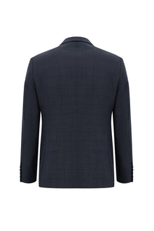 Orta Lacivert Slim Fit Dar Kesim Yünlü Kombinli Takım Elbise