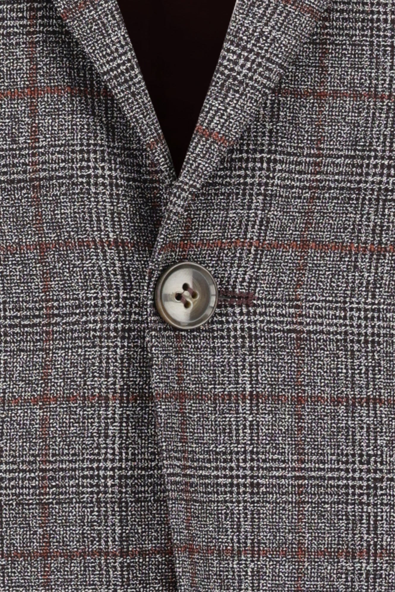 Orta Kahve 7 Drop Slim Fit Dar Kesim Kombinli Ekose Tak?m Elbise-Abdullah Ki??l?